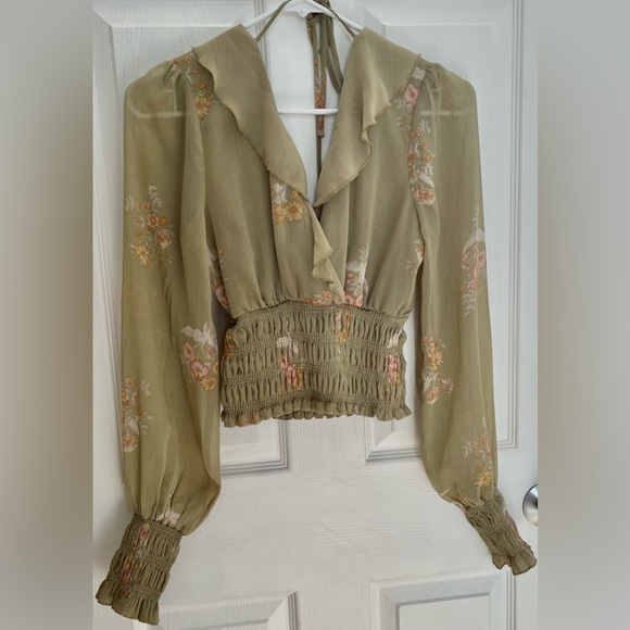 Free People Women’s Smocked So Nice Blouse, Size XS NWOT - Picture 9 of 9